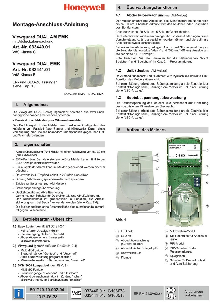 Honeywell Viewguard DUAL AM FAI Mounting and Connection Instructions Honeywell Viewguard DUAL AM FAI Mounting and Connection Instructions