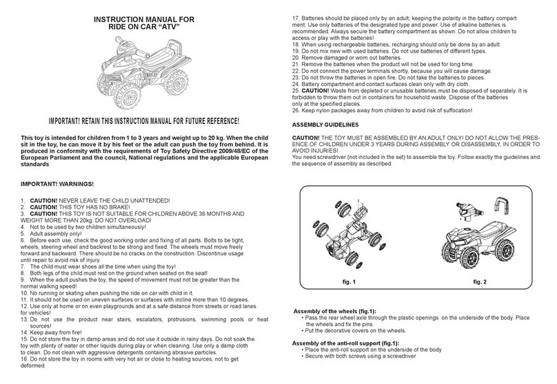 Chipolino Ride On Car ATV instruction manual Chipolino Ride On Car ATV instruction manual
