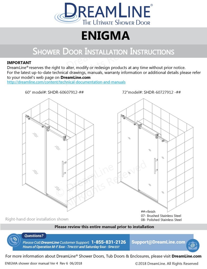 Dreamline ENIGMA SHDR-60607912 Series User manual Dreamline ENIGMA SHDR-60607912 Series User manual