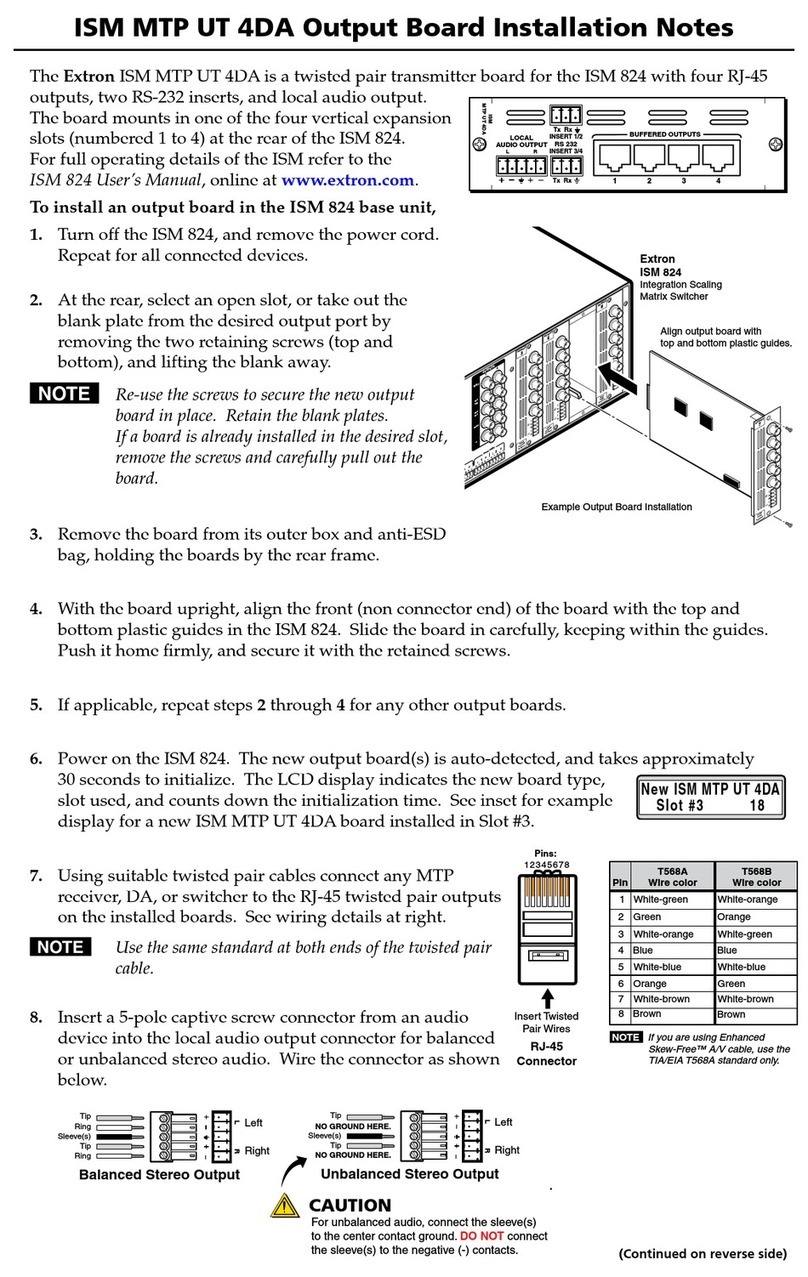 Extron electronics ISM Series Quick start guide