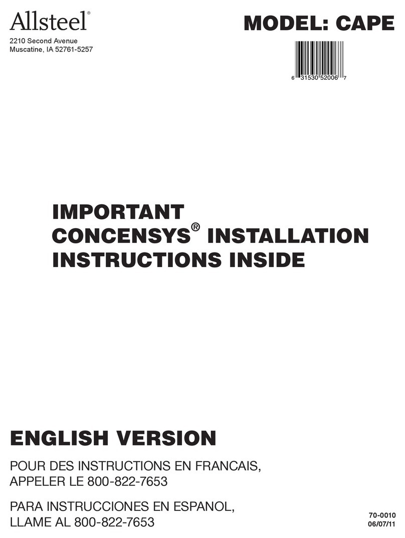 Allsteel CONCENSYS CAPE User manual Allsteel CONCENSYS CAPE User manual
