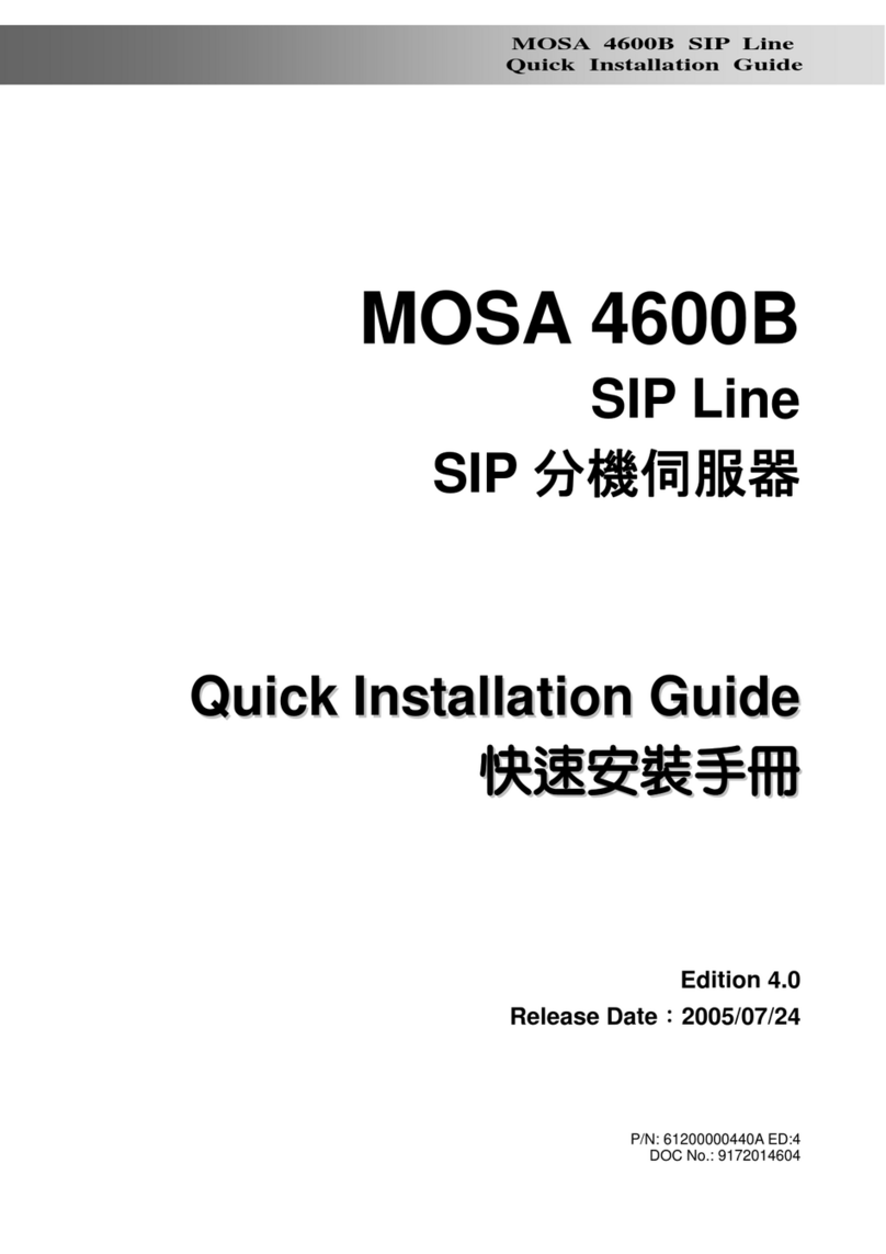 Mosa 4600B Quick installation guide