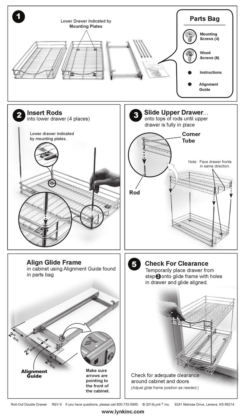 Lynk Roll-Out Double Drawer installation instructions