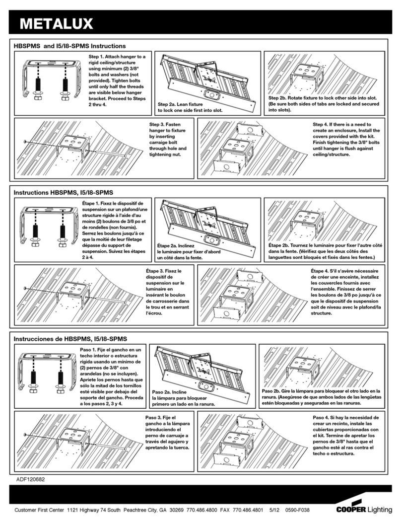 Cooper Lighting METALUX HBSPMS User manual