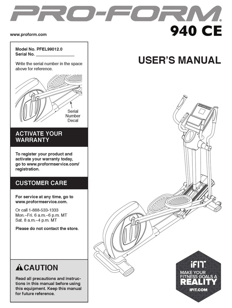 Pro-Form 940 CE User manual Pro-Form 940 CE User manual