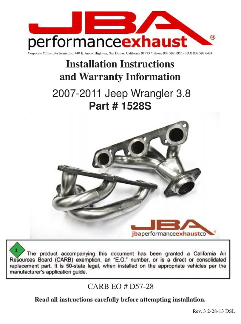 JBA 1528S Installation Instructions and Warranty Information
