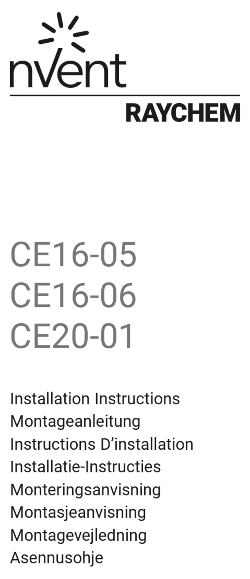 Raychem nvent CE16-05 installation instructions