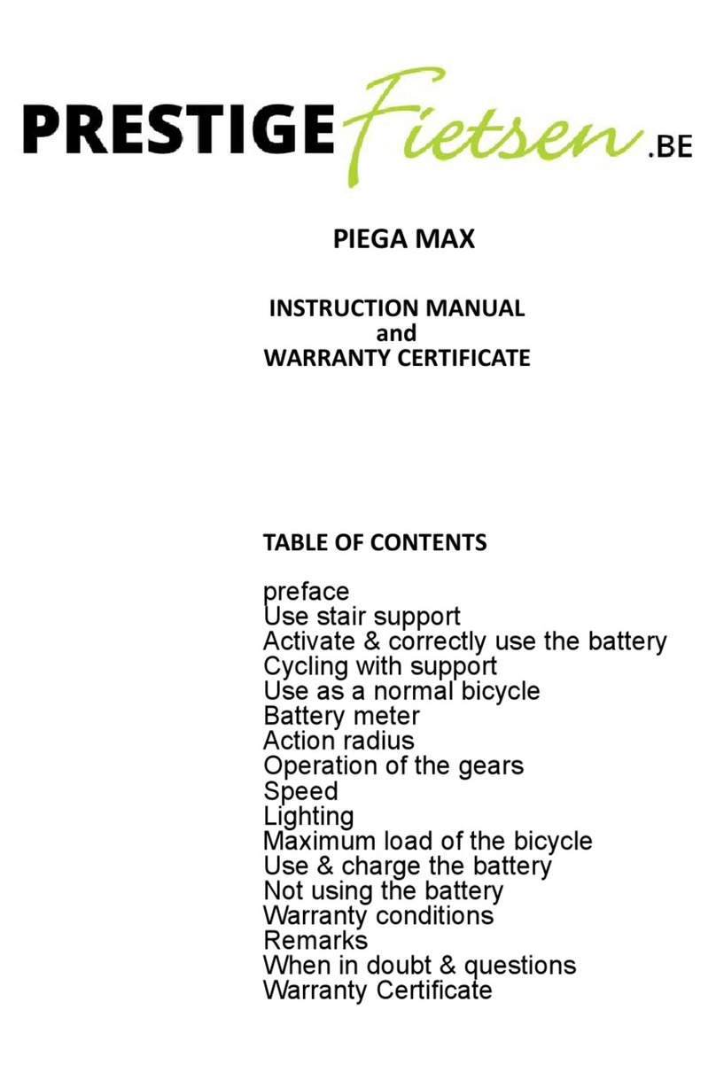 Prestige PIEGA MAX INSTRUCTION MANUAL AND WARRANTY CERTIFICATE