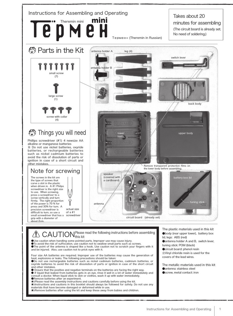 Otona no Kagaku Theremin mini Instructions for assembling and operating