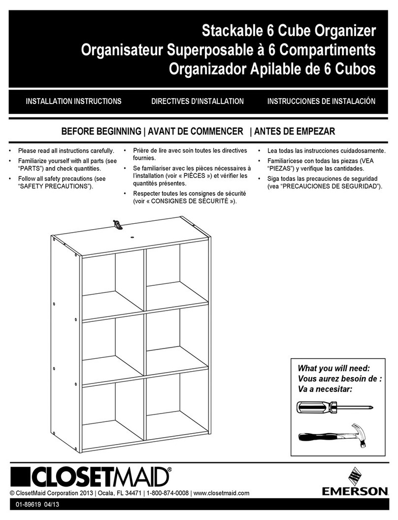 Emerson CLOSETMAID Stackable 6 Cube Organizer User manual