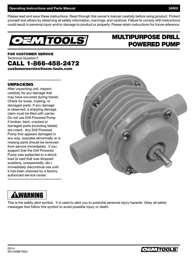 OEM Tools 24503 Operating instructions and parts manual OEM Tools 24503 Operating instructions and parts manual