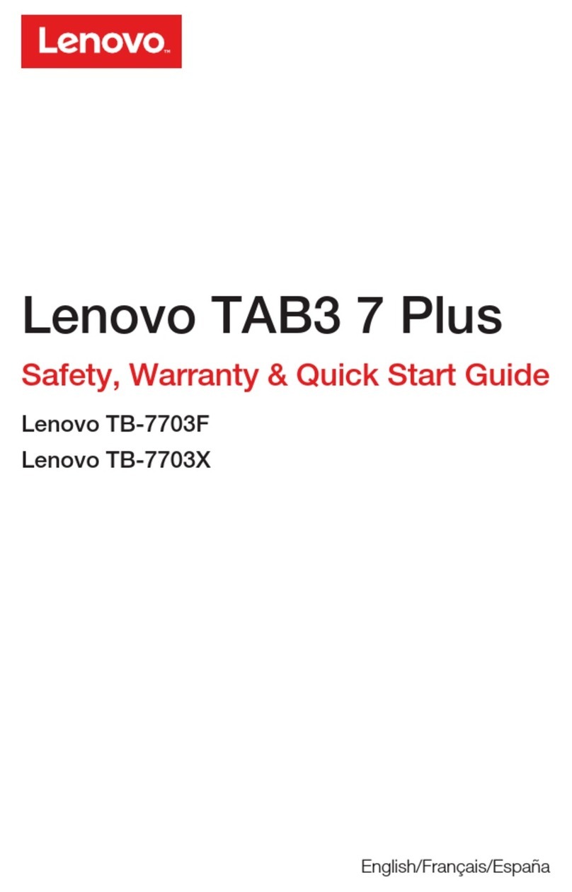 Lenovo TAB3 7 Plus Safety, warranty & quick start guide