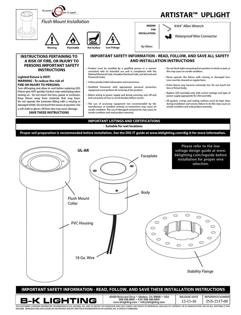 B-K lighting ARTISTAR UPLIGHT User manual