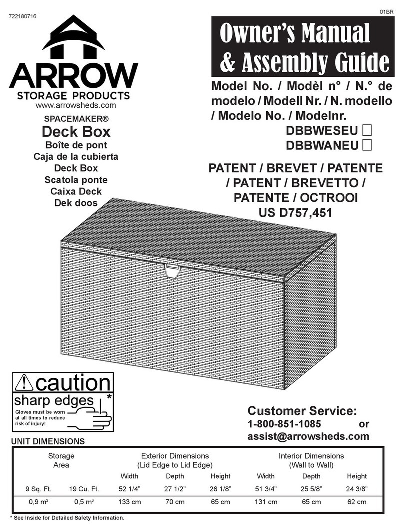 Arrow SPACEMAKER DBBWESEU Owner's manual & assembly guide Arrow SPACEMAKER DBBWESEU Owner's manual & assembly guide