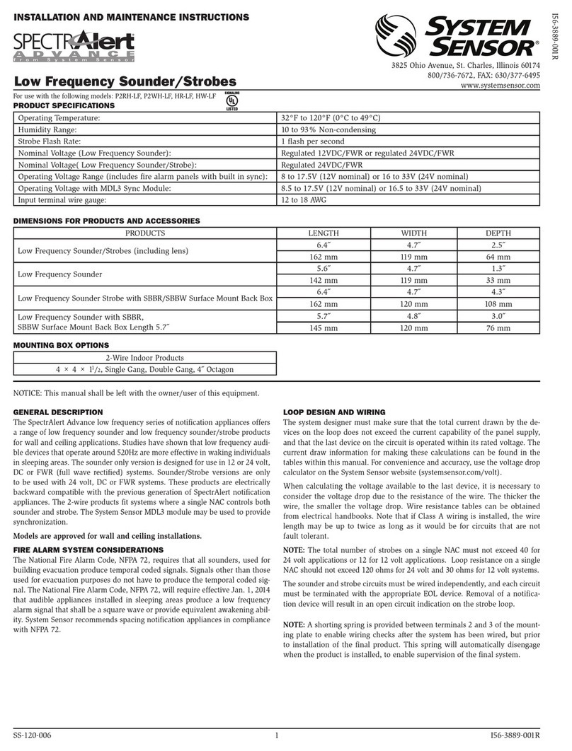 System Sensor SpectrAlert Advance User manual System Sensor SpectrAlert Advance User manual