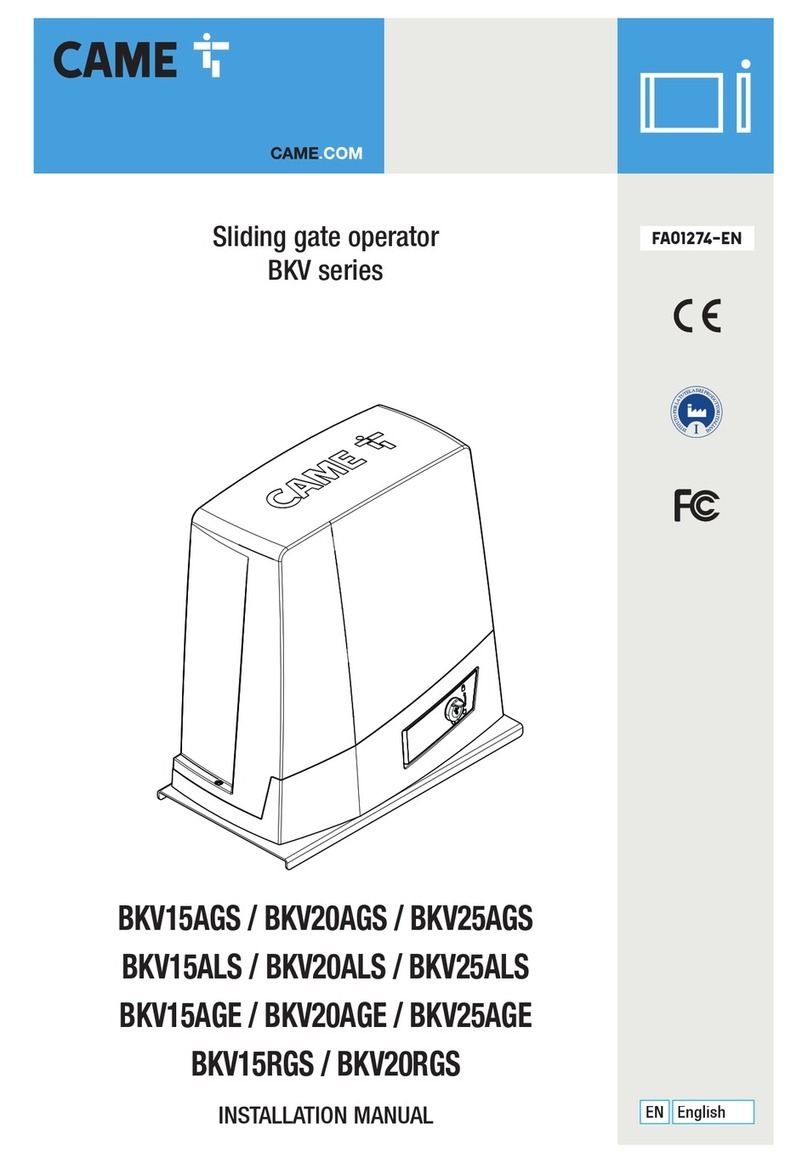 CAME BKV Series User manual