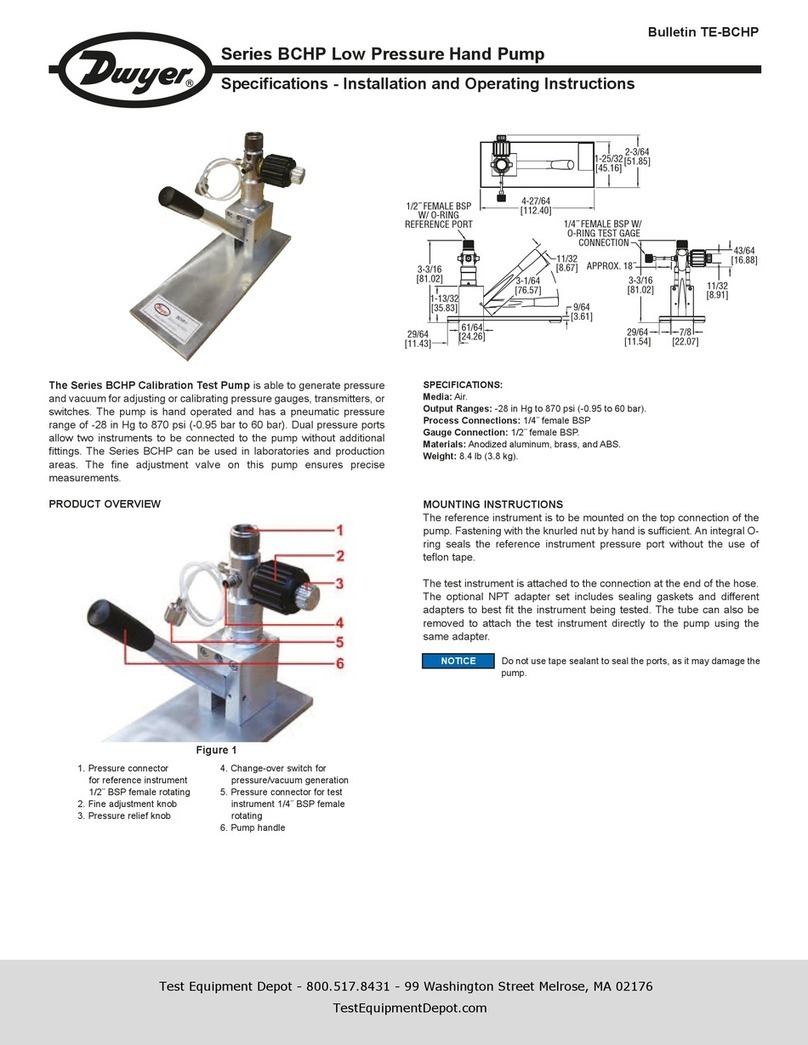 Dwyer Instruments BCHP Series Installation and operating instructions