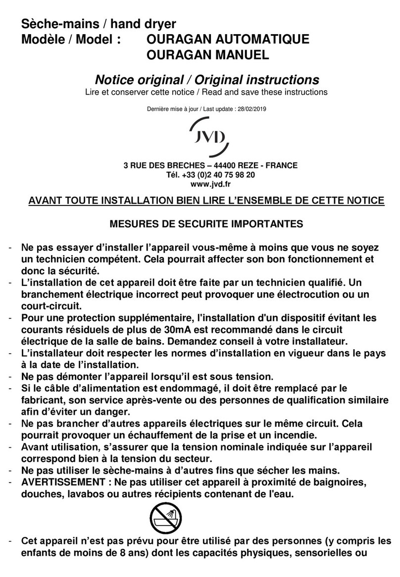 JVD OURAGAN AUTOMATIQUE User manual