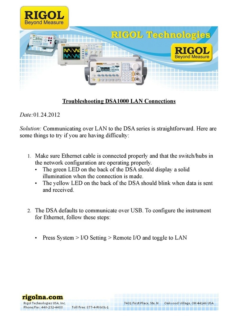 Rigol DSA1000 Series Operating instructions
