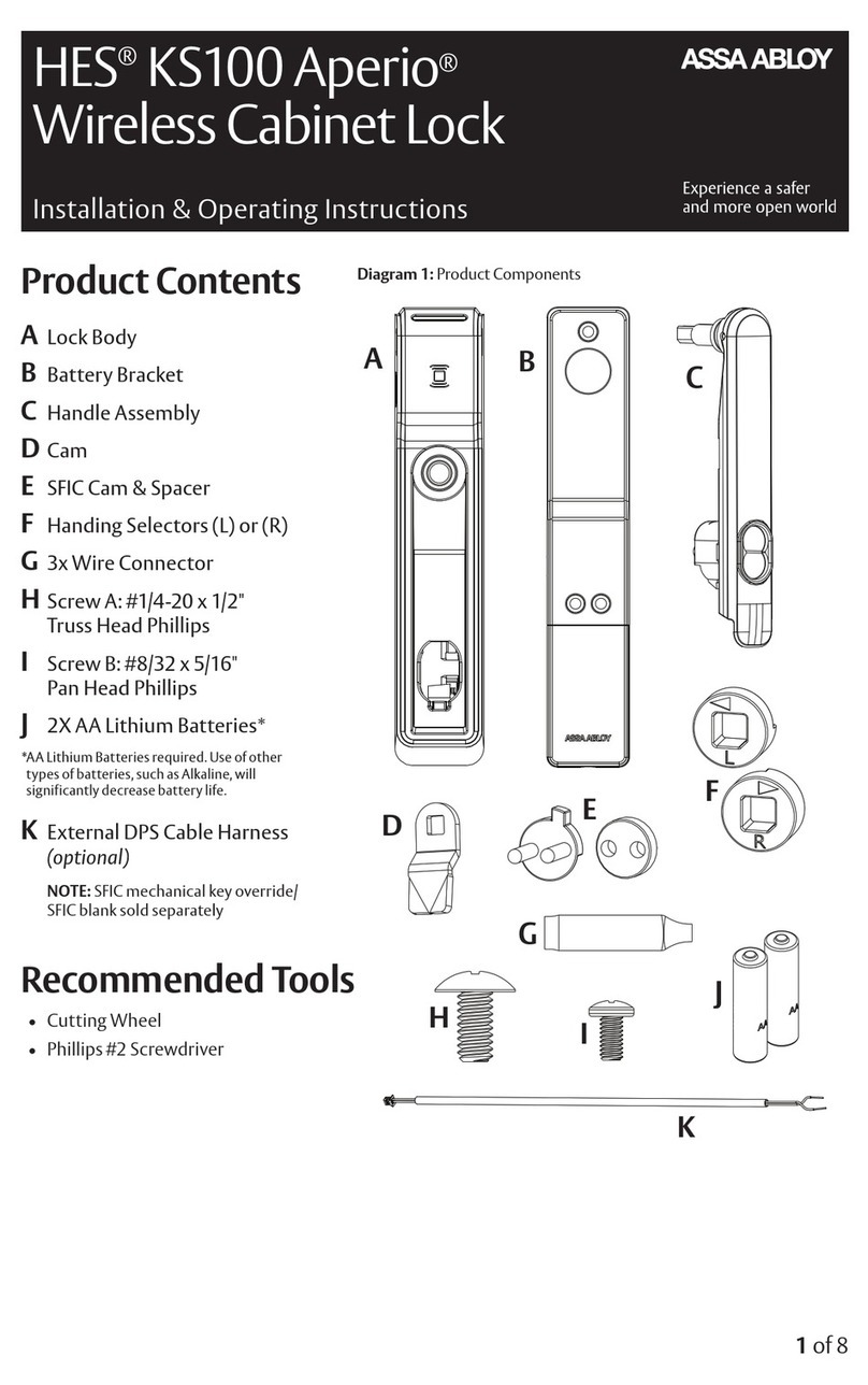 Assa Abloy HES KS100 Aperio Installation & operating instructions Assa Abloy HES KS100 Aperio Installation & operating instructions