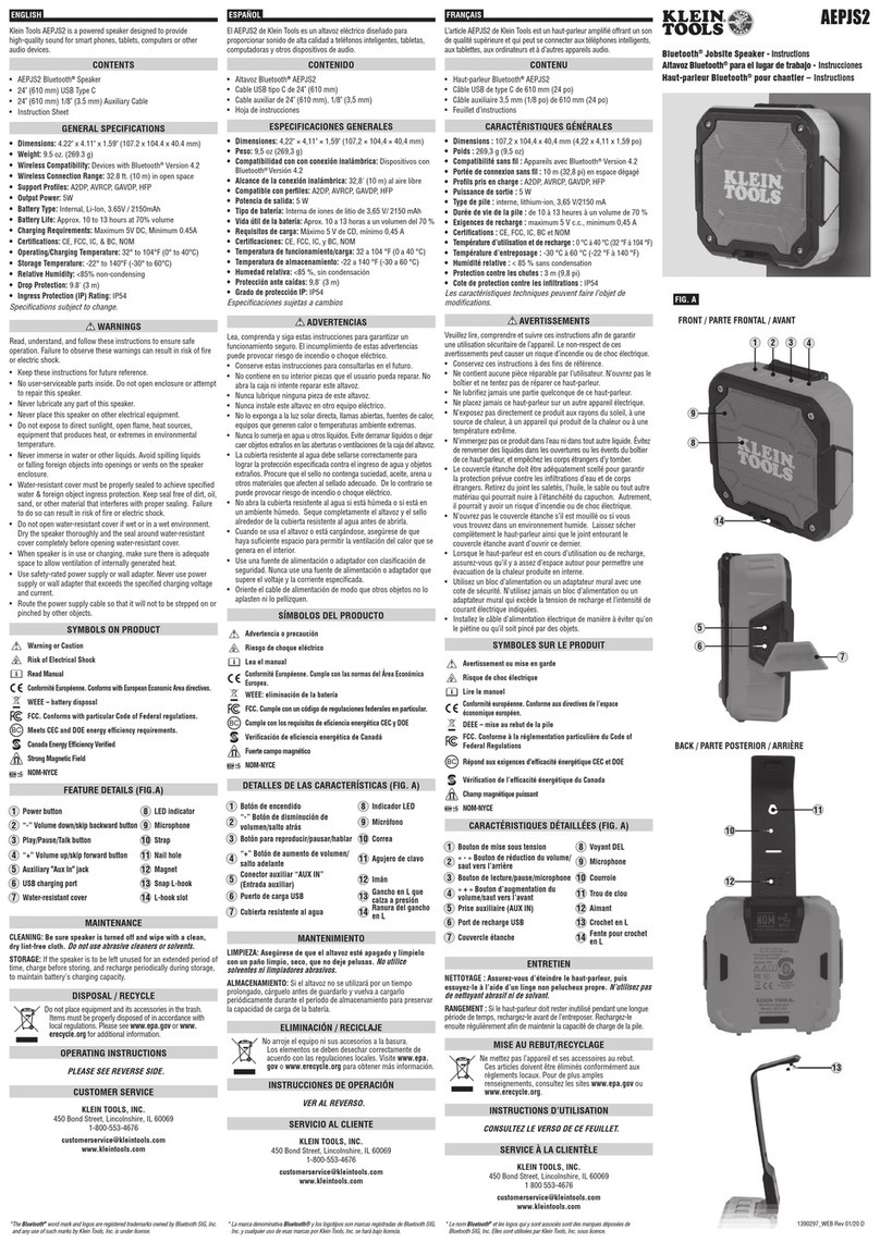 Klein Tools AEPJS2 User manual Klein Tools AEPJS2 User manual