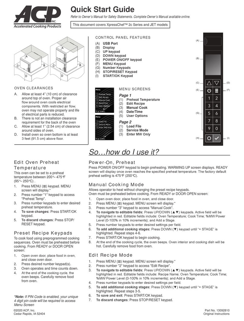 ACP XpressChef 2C Series User manual