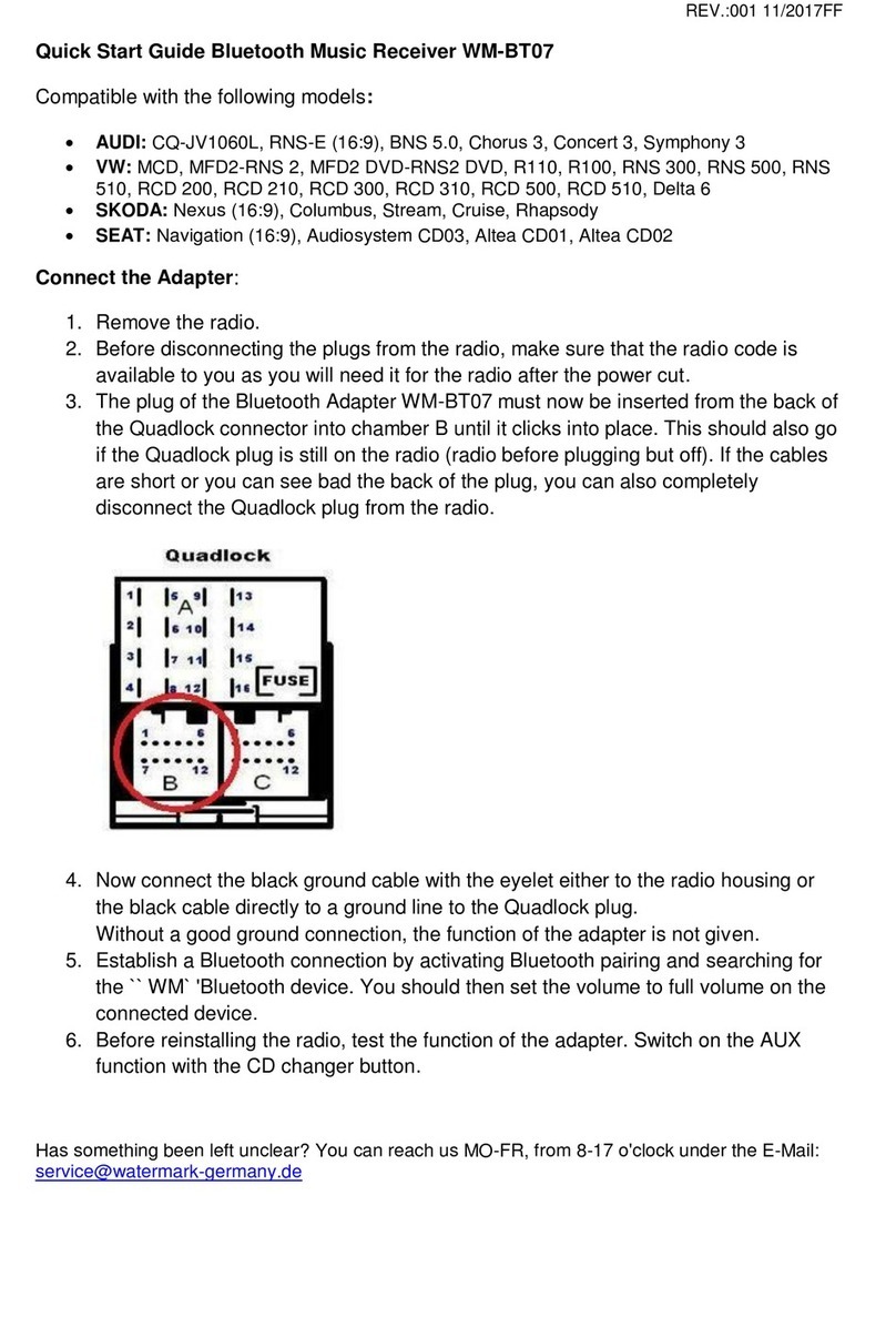 Watermark WM-BT07 quick start guide
