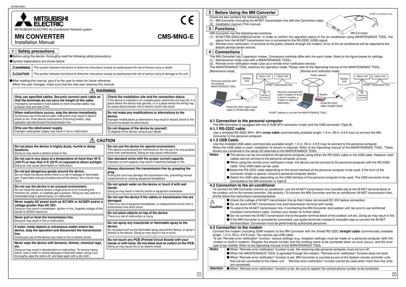 Mitsubishi Electric MN Converter User manual