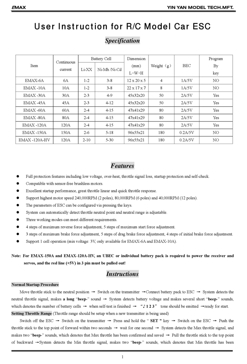 Yin Yan Model Tech EMAX Series Installation instructions