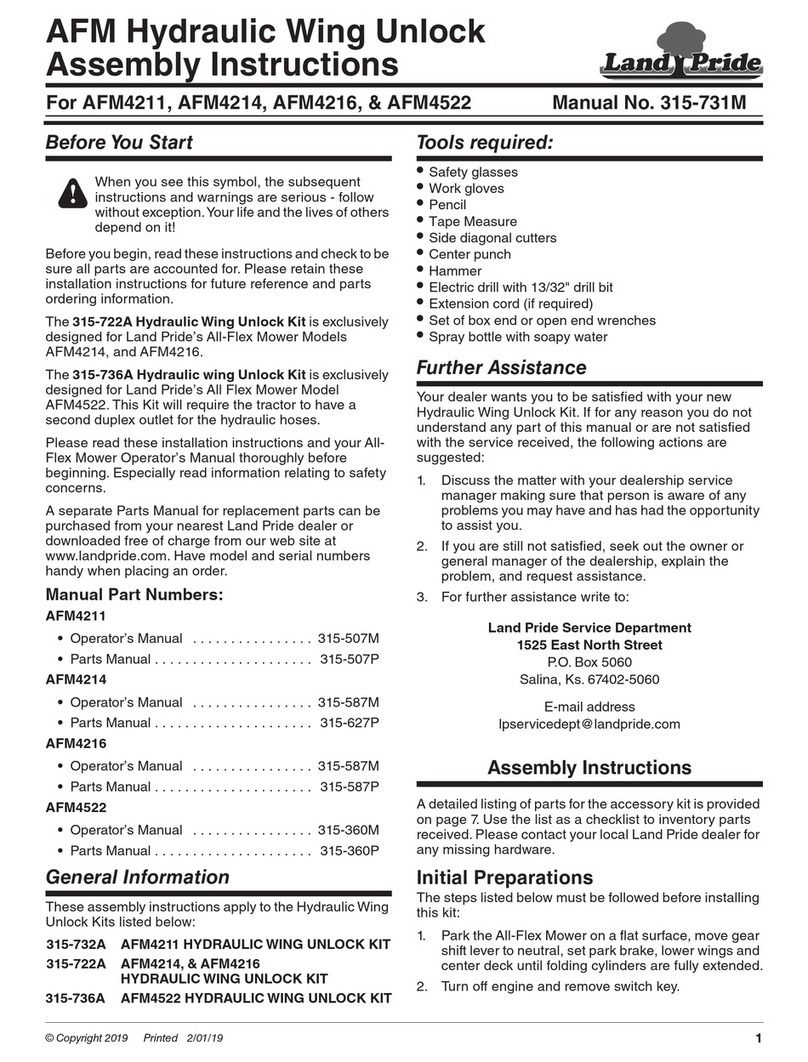 Land Pride 315-722A Assembly instructions