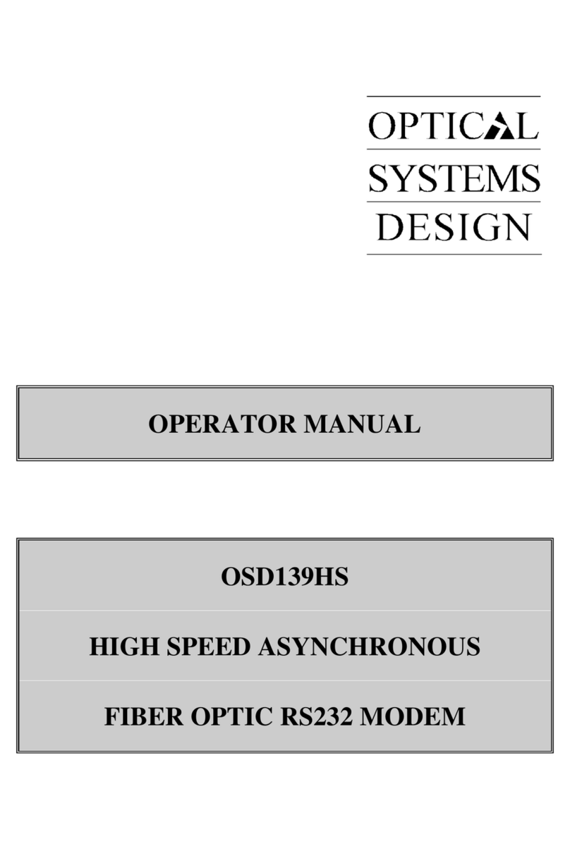 Optical Systems Design OSD139HS Operator's manual