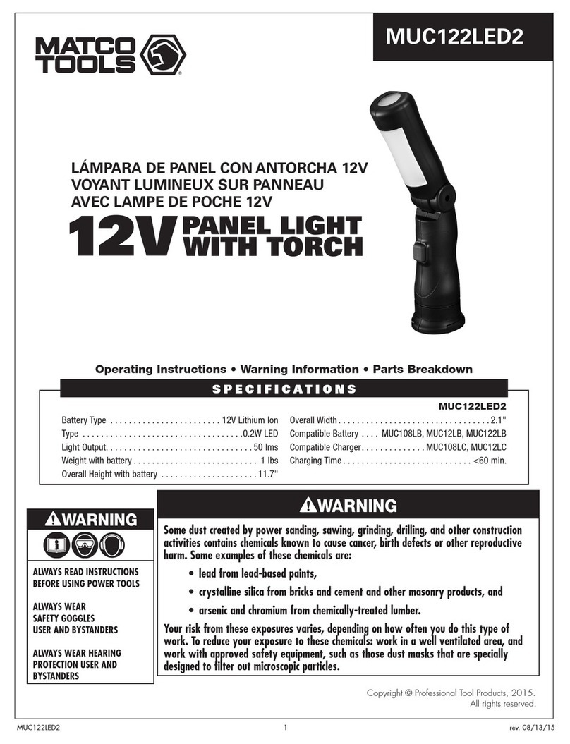 Matco Tools MUC122LED2 operating instructions