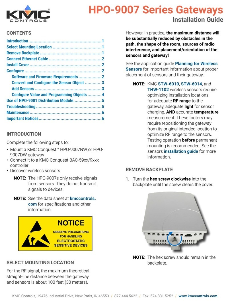 KMC Controls Conquest HPO-9007 Series installation guide