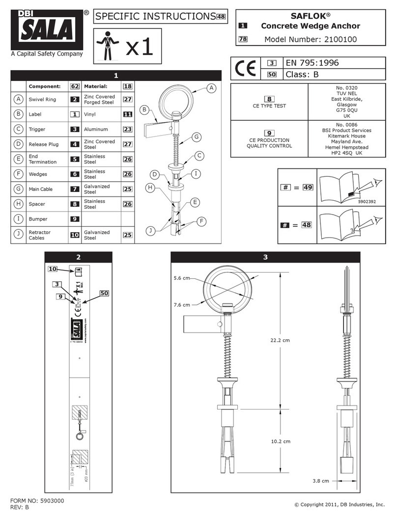 DBI SALA Saflok 2100100 Specific instructions