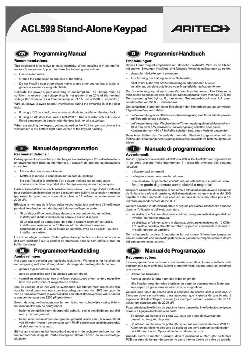 Aritech ACL599 Owner's manual