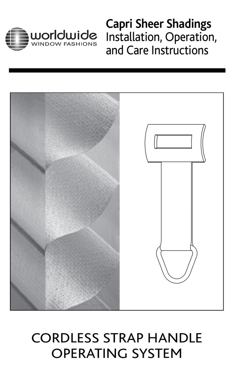 Worldwide Window Fashions Capri Sheer Shadings Installation, Operation, and Care Instructions