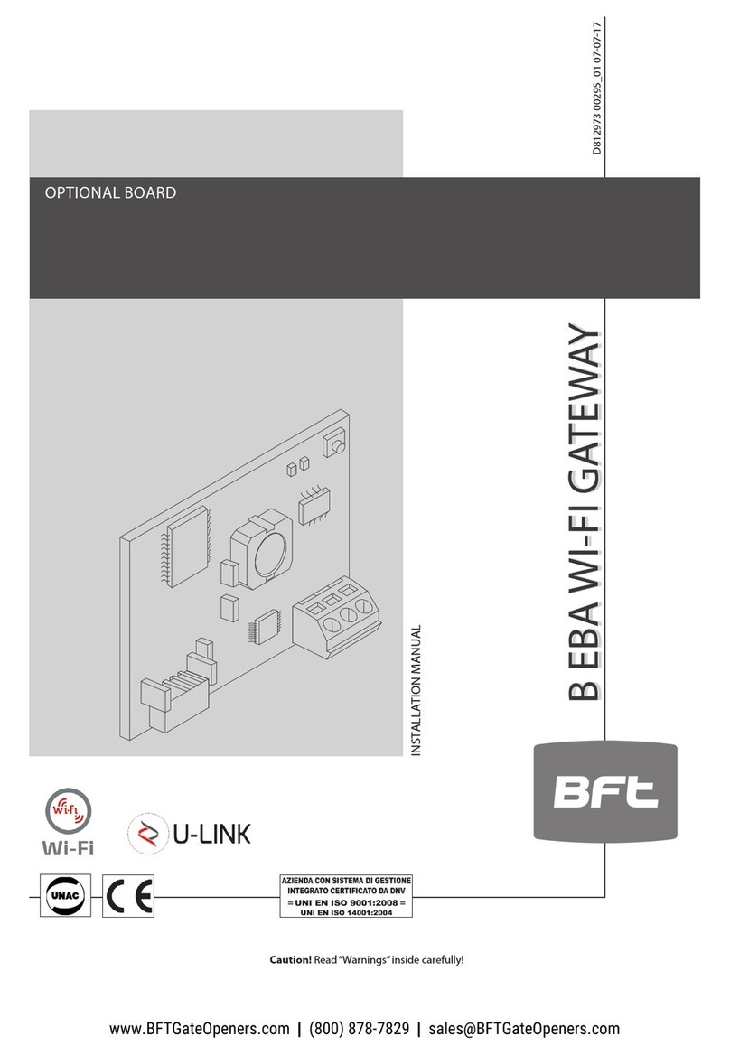 BFT B EBA WI-FI GATEWAY installation manual