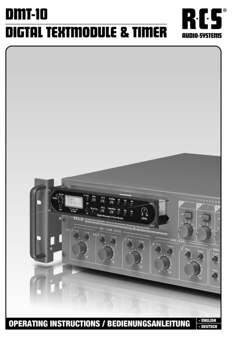 RCS AUDIO-SYSTEMS DMT-10 operating instructions