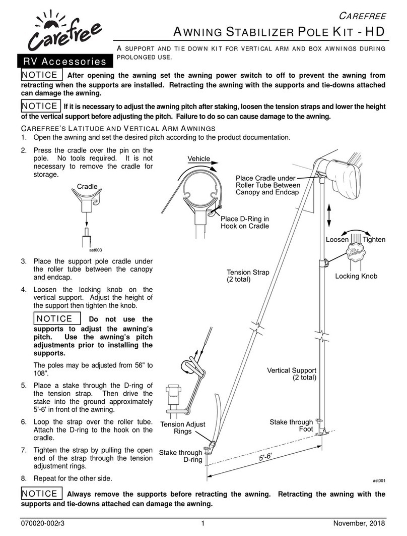 Carefree Awning Stabilizer Pole Kit HD User manual
