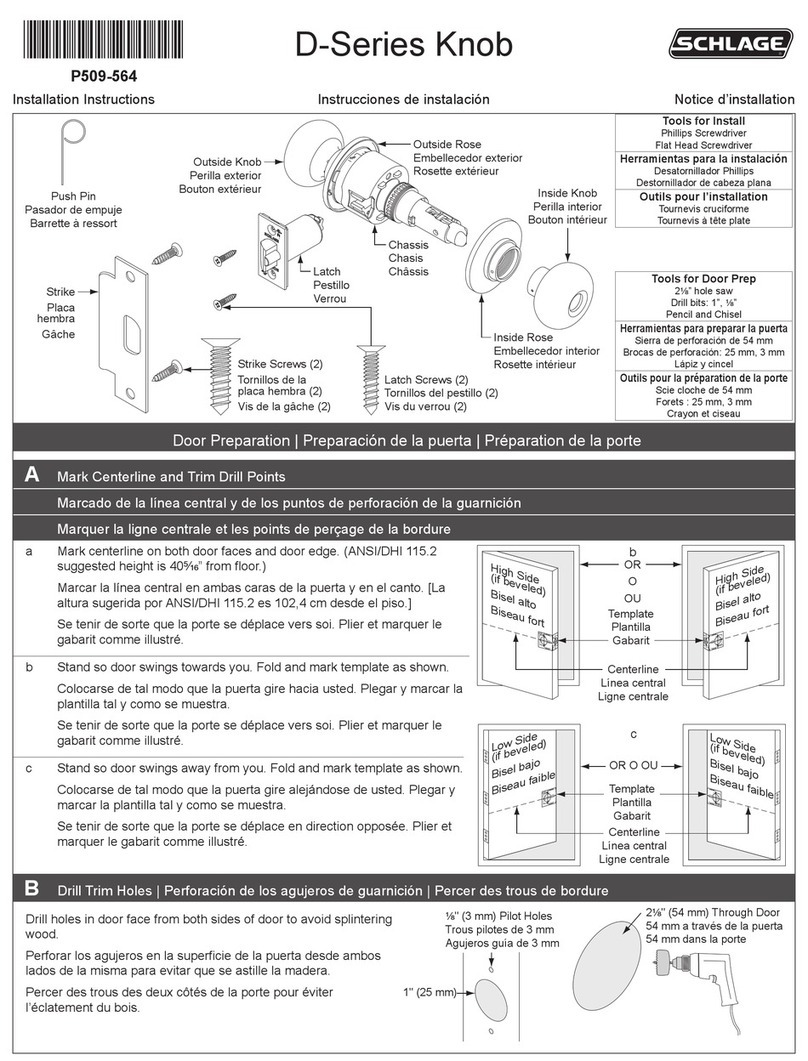Schlage D-Series User manual