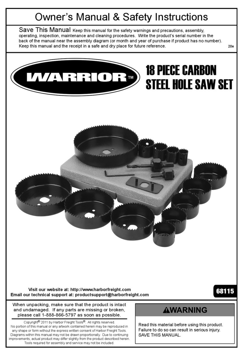 WARRIOR 68115 Owner's manual & safety instructions