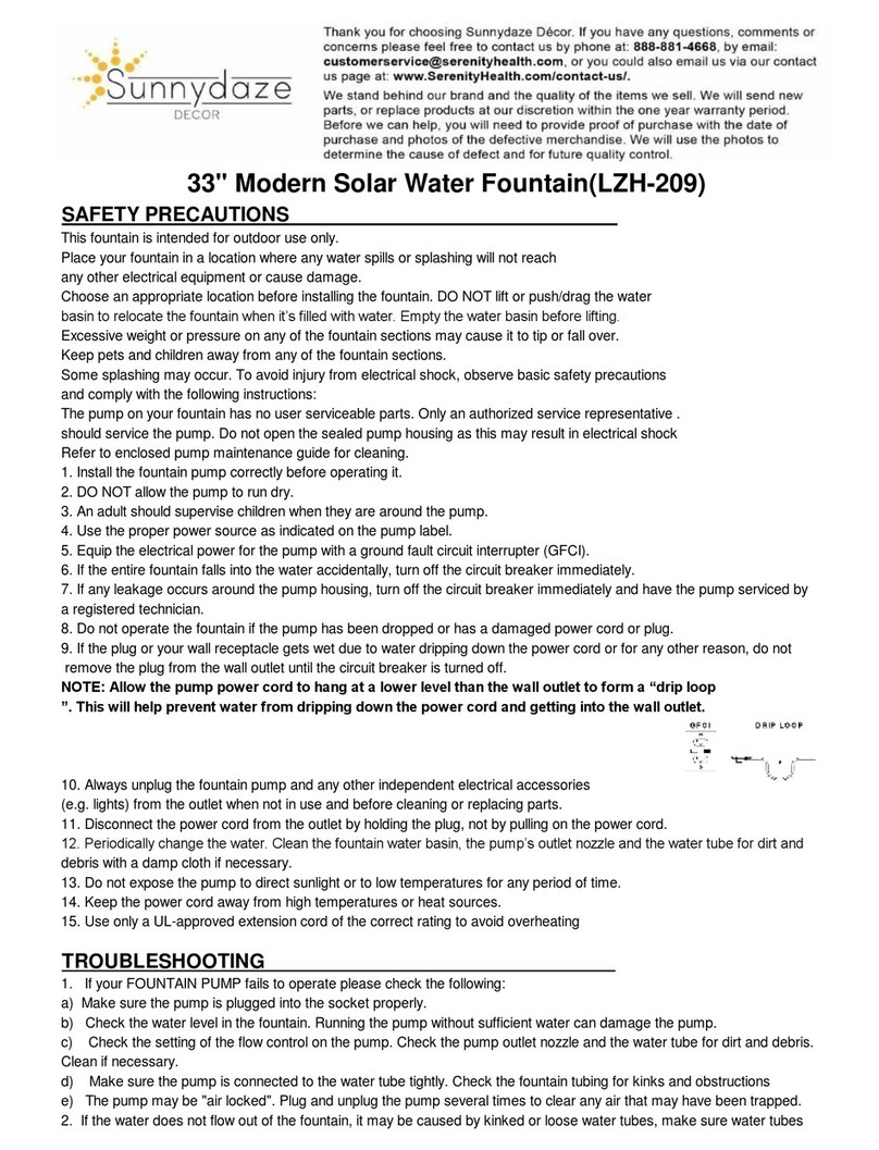 Sunnydaze Decor LZH-209 quick start guide Sunnydaze Decor LZH-209 quick start guide