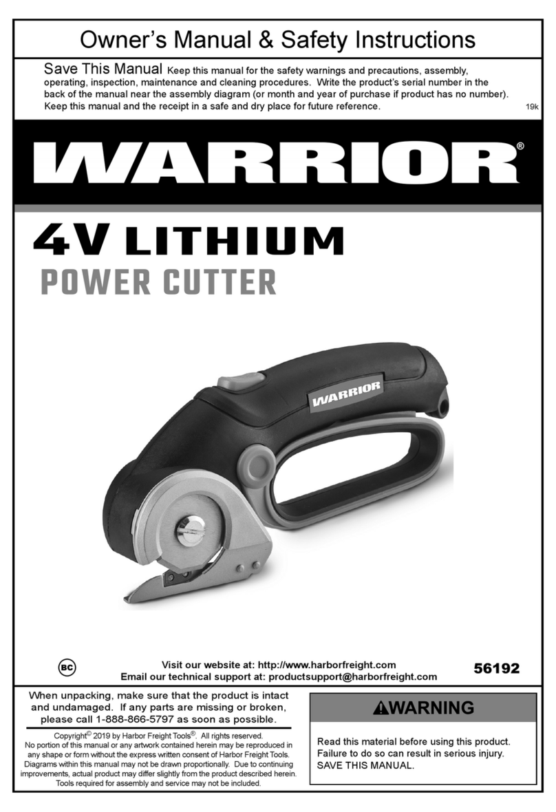 WARRIOR 56192 Owner's manual & safety instructions