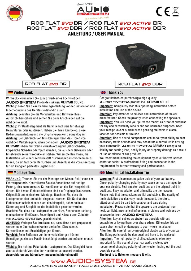 Audiosystem R08 FLAT EVO BR User manual