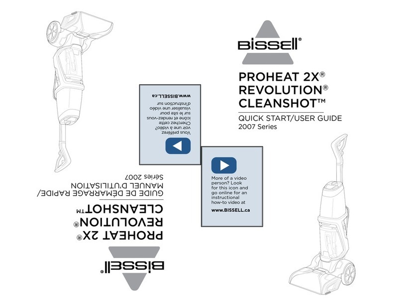 Bissell PROHEAT 2X REVOLUTION CLEANSHOT 2007  Series Quick start user guide