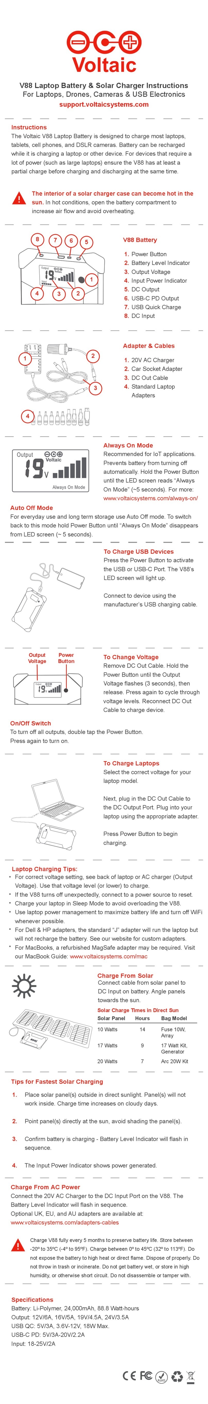 Voltaic V88 instructions
