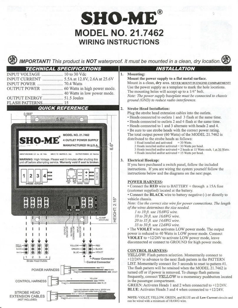 SHO-ME 21.7462 Wiring instructions