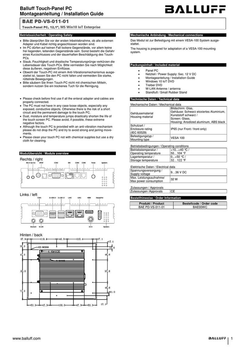 Balluff BAE PD-VS-011-01 User manual
