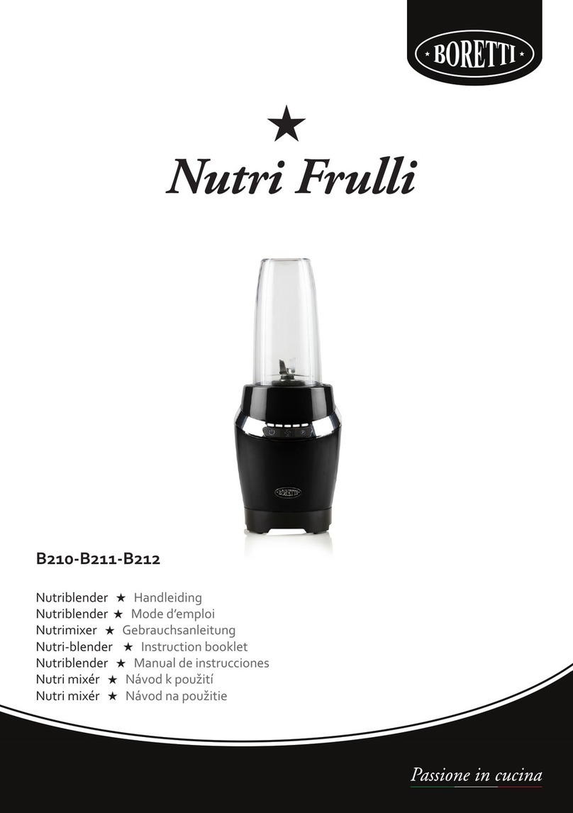 BORETTI Nutri Frulli B210 User manual