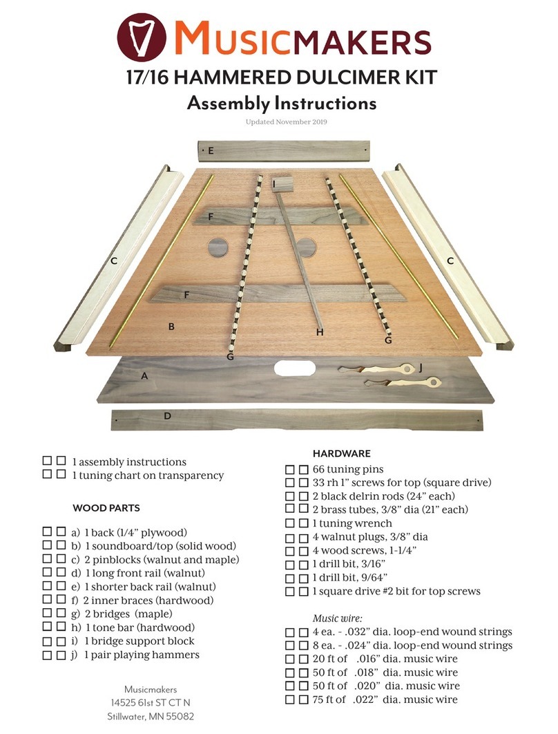 Musicmakers 17/16 Hammered Dulcimer Kit Assembly instructions